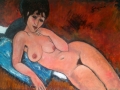 Omaggio a A. Modigliani, Nudo cuscino blu 1916